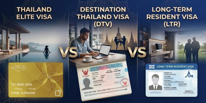 compare thailand elite visa vs dtv visa vs ltr visa